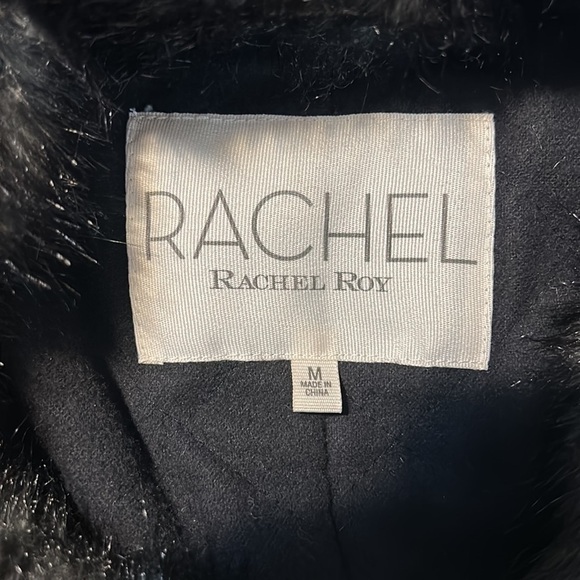 Rachel Rachel Roy Green Fuzzy Button Down Coat M Missing Button - Picture 7 of 9